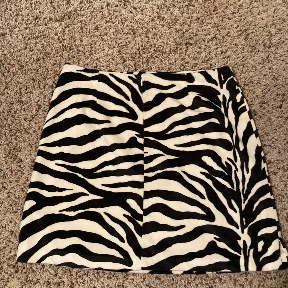 Zebra Print Mini Skirt soft velour fully lined size 11